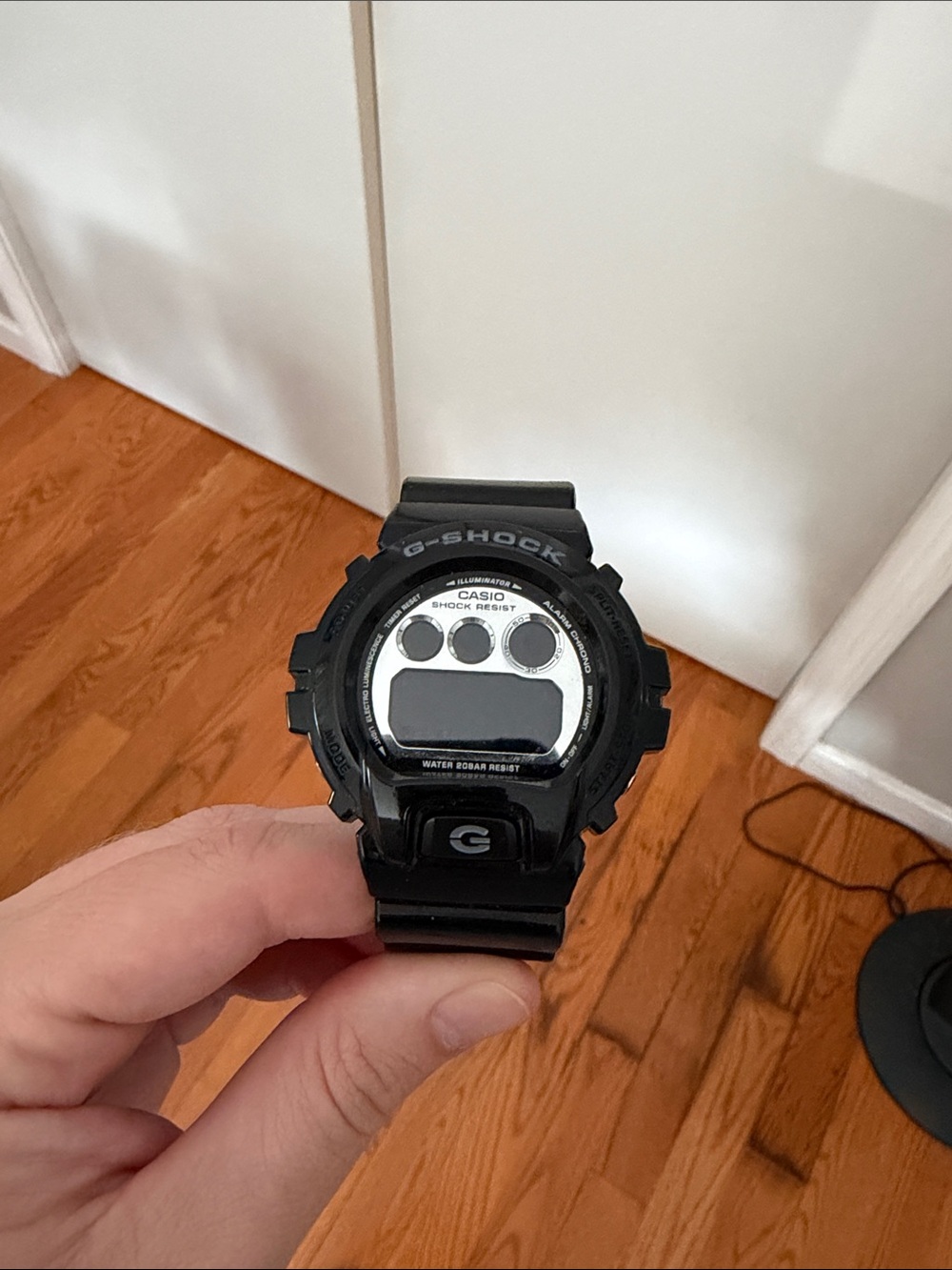 Casio G-Shock Black and Silver Chrome Digital Watch #3230